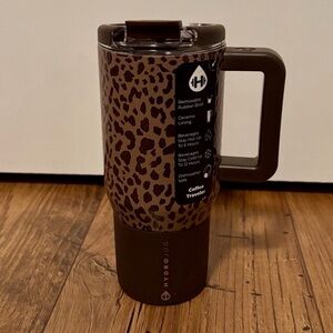 Hydrojug BROWN LEOPARD 20 oz Coffee Traveler NWT